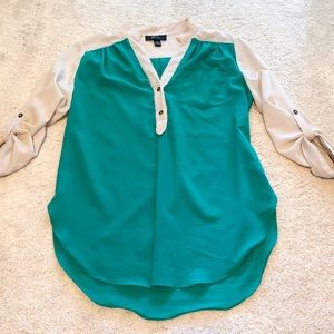 Work or casual wear blouse, 3/4 sleeves, Henley style